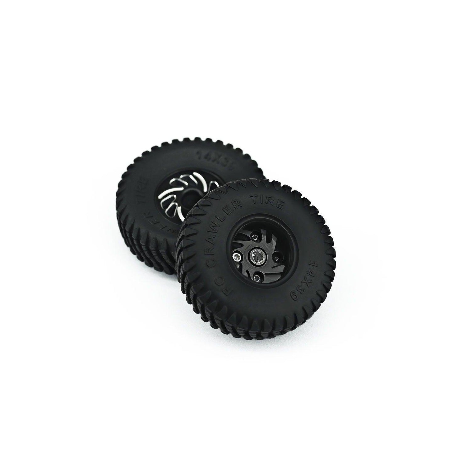 Powerhobby Axial SCX30 Aluminum Beadlock Tires (39mm) / Wheels (4) Grey