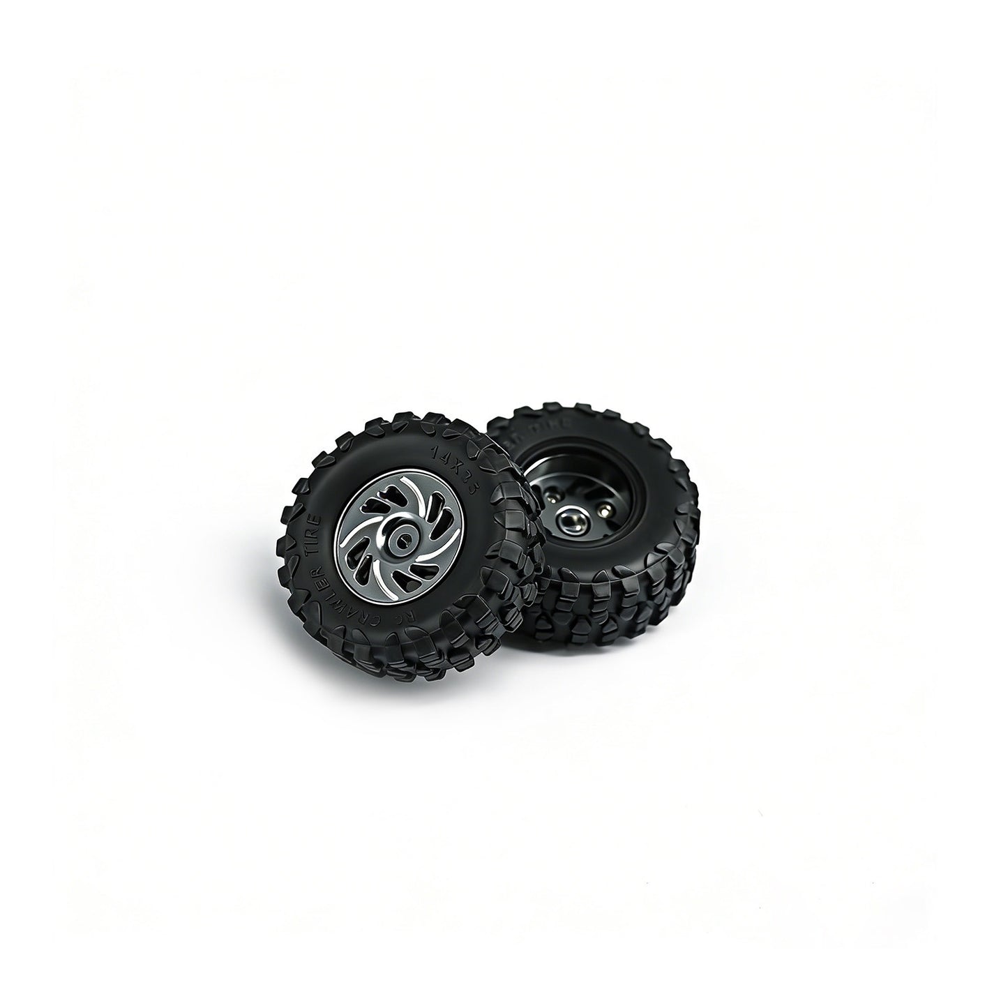Powerhobby Axial SCX30 Aluminum Beadlock Tires (39mm) / Wheels (4) Silver