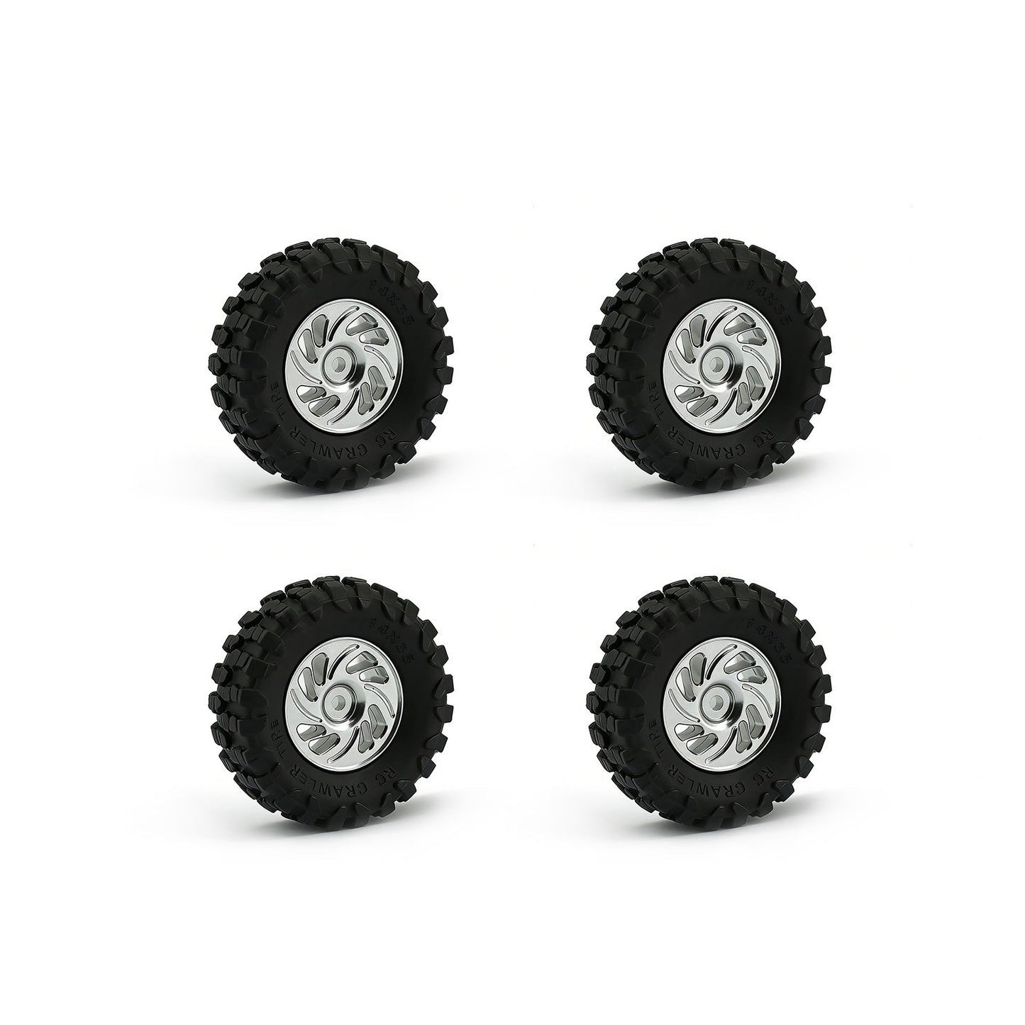 Powerhobby Axial SCX30 Aluminum Beadlock Tires (39mm) / Wheels (4) Silver