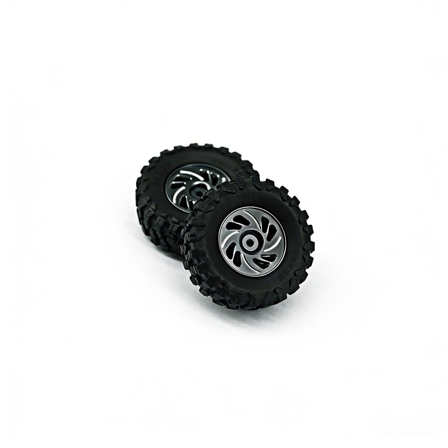 Powerhobby Axial SCX30 Aluminum Beadlock Tires (35mm) / Wheels (4) Silver