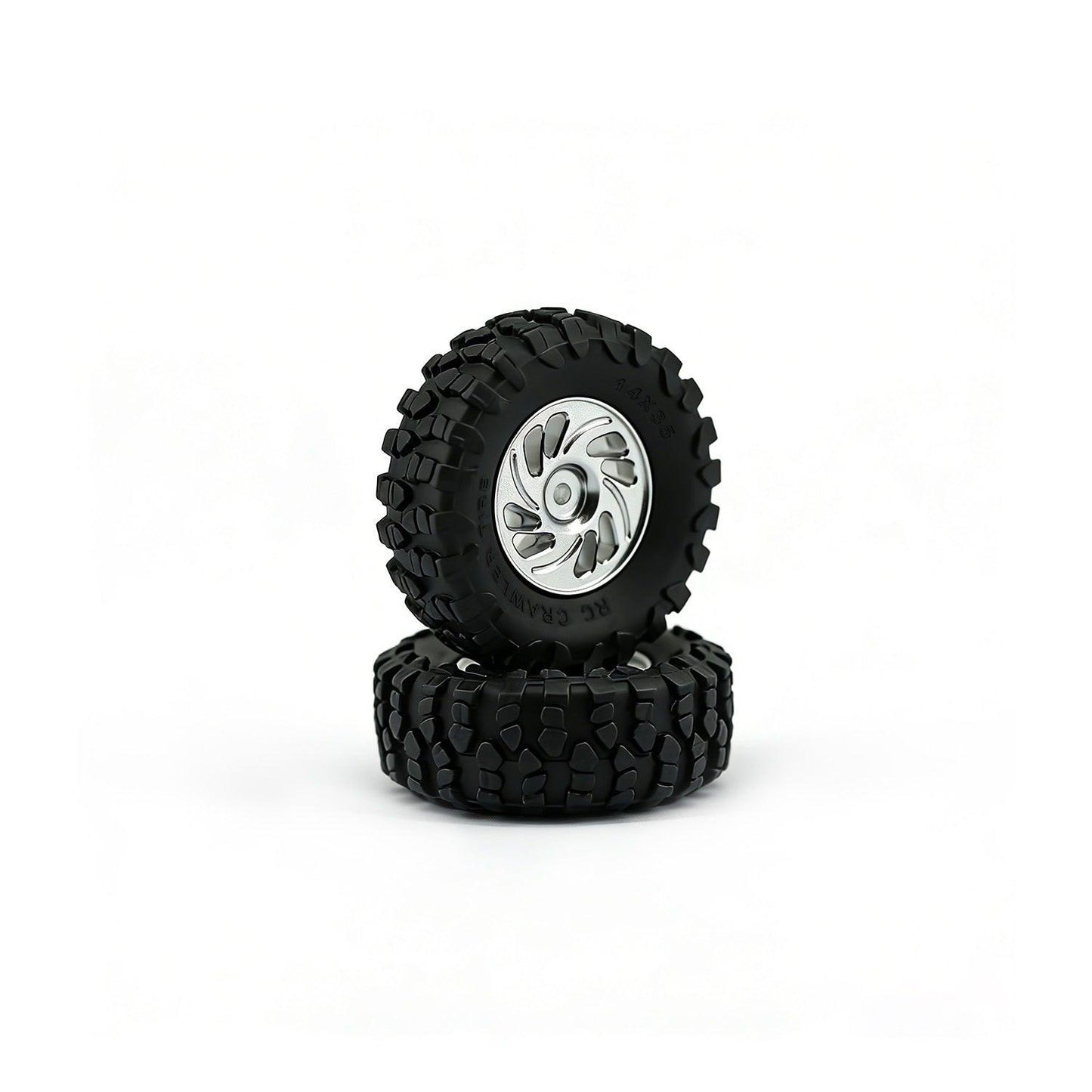 Powerhobby Axial SCX30 Aluminum Beadlock Tires (35mm) / Wheels (4) Silver