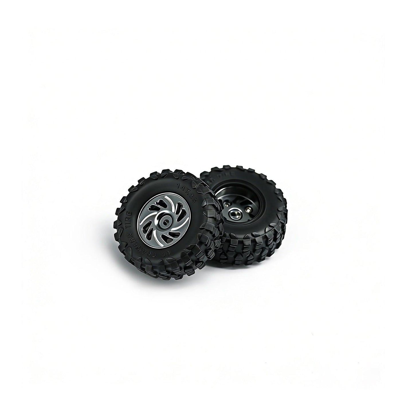 Powerhobby Axial SCX30 Aluminum Beadlock Tires (35mm) / Wheels (4) Silver