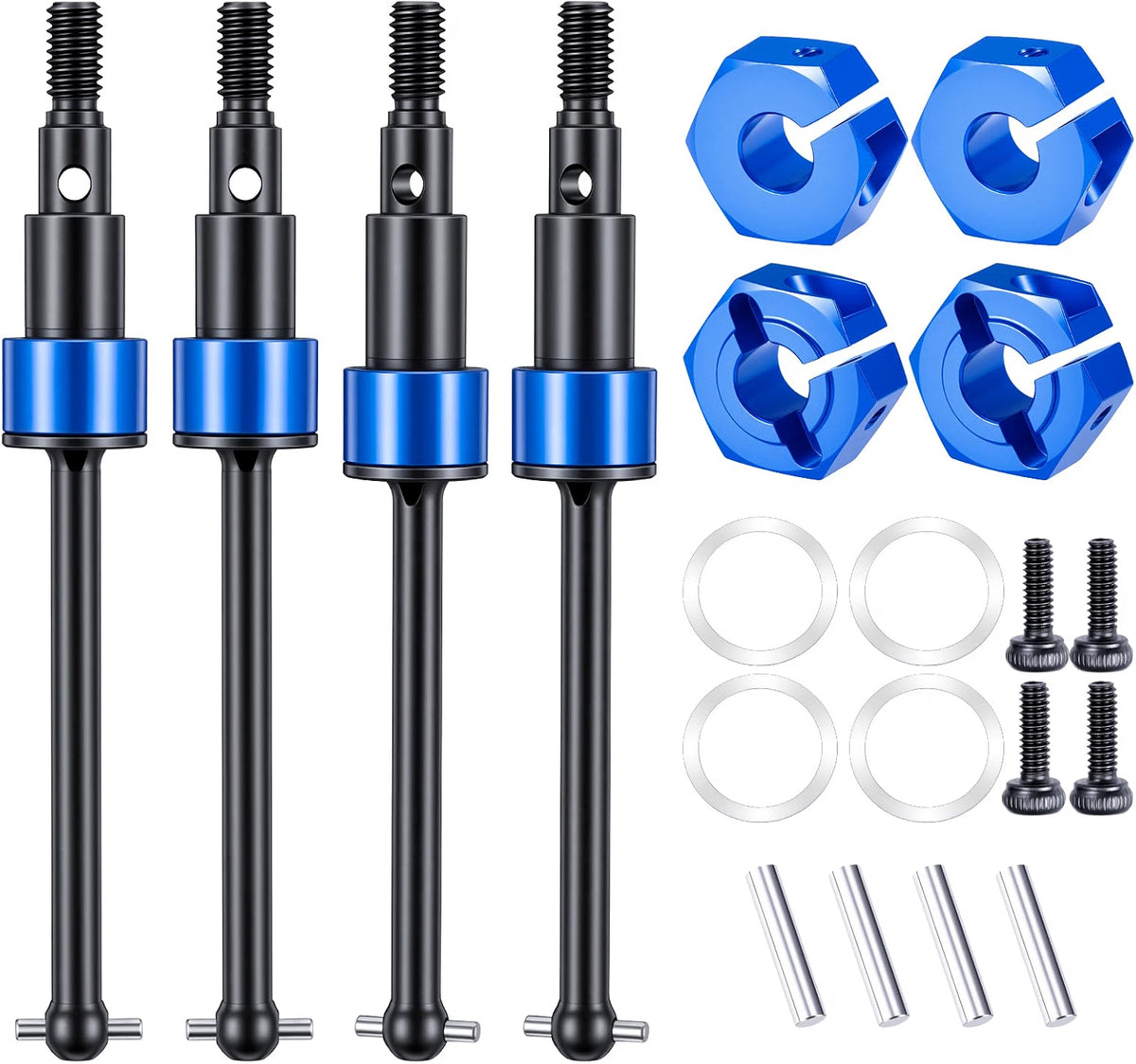 Powerhobby ARRMA 1/14 Mojave GROM Steel Front Rear CVD Axles Drive Shafts Blue