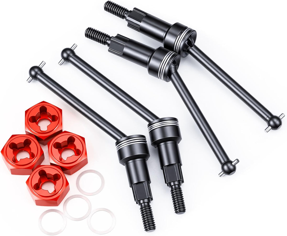 Powerhobby ARRMA 1/14 Mojave GROM Steel Front Rear CVD Axles Drive Shafts Red