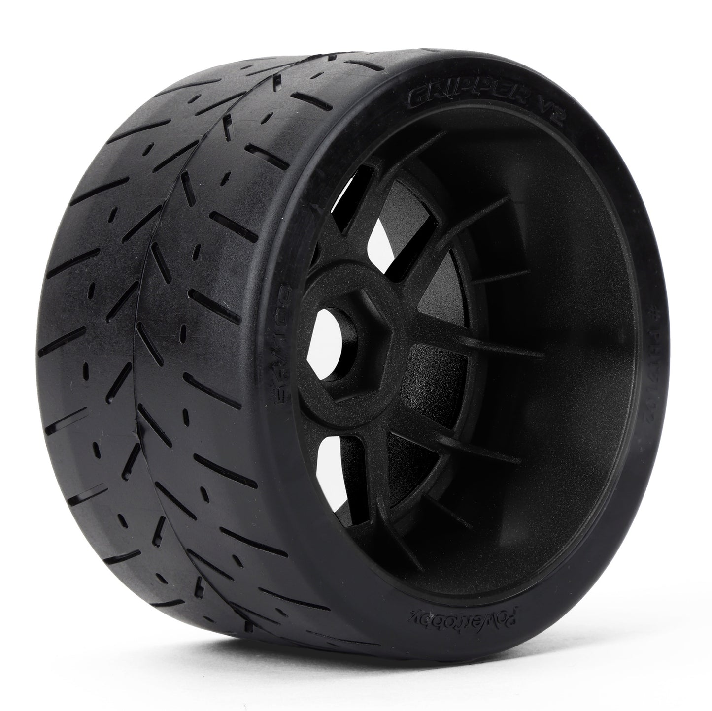 Powerhobby 1/8 Gripper 54/100 Belted Mounted Tires 17mm Black Wheels V2 (2).