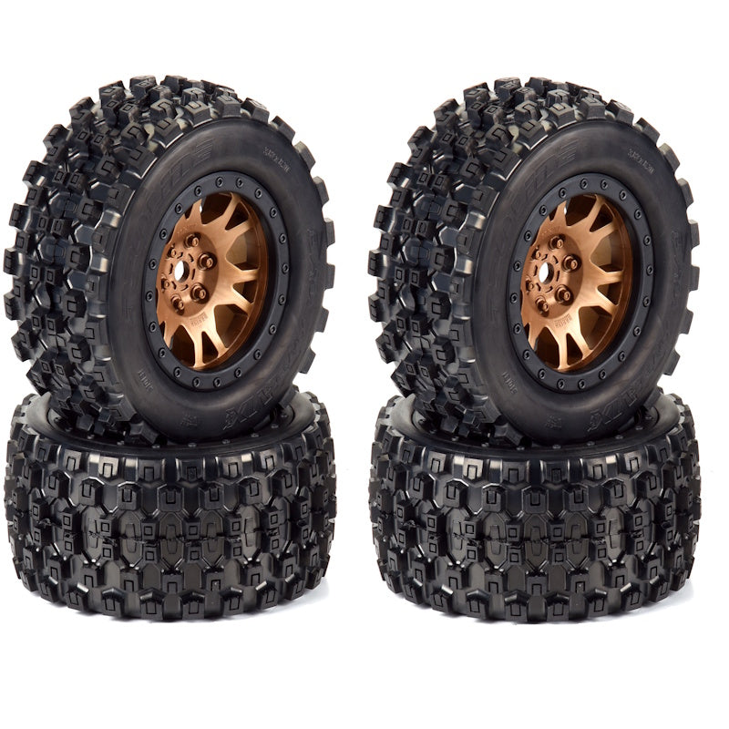 Pro-Line Badlands MX43 Pro-Loc Mounted Tires / Wheels Bronze (4) X-Maxx