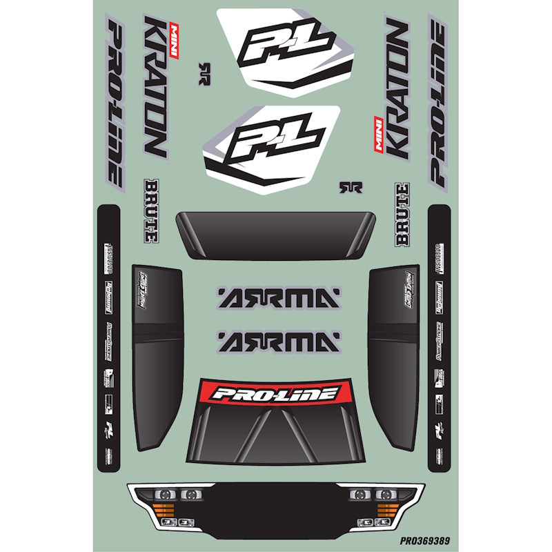 Por-Line 369320 1/16 Brute Body Ghostfire w/Clipless System: ARRMA MINI KRATON