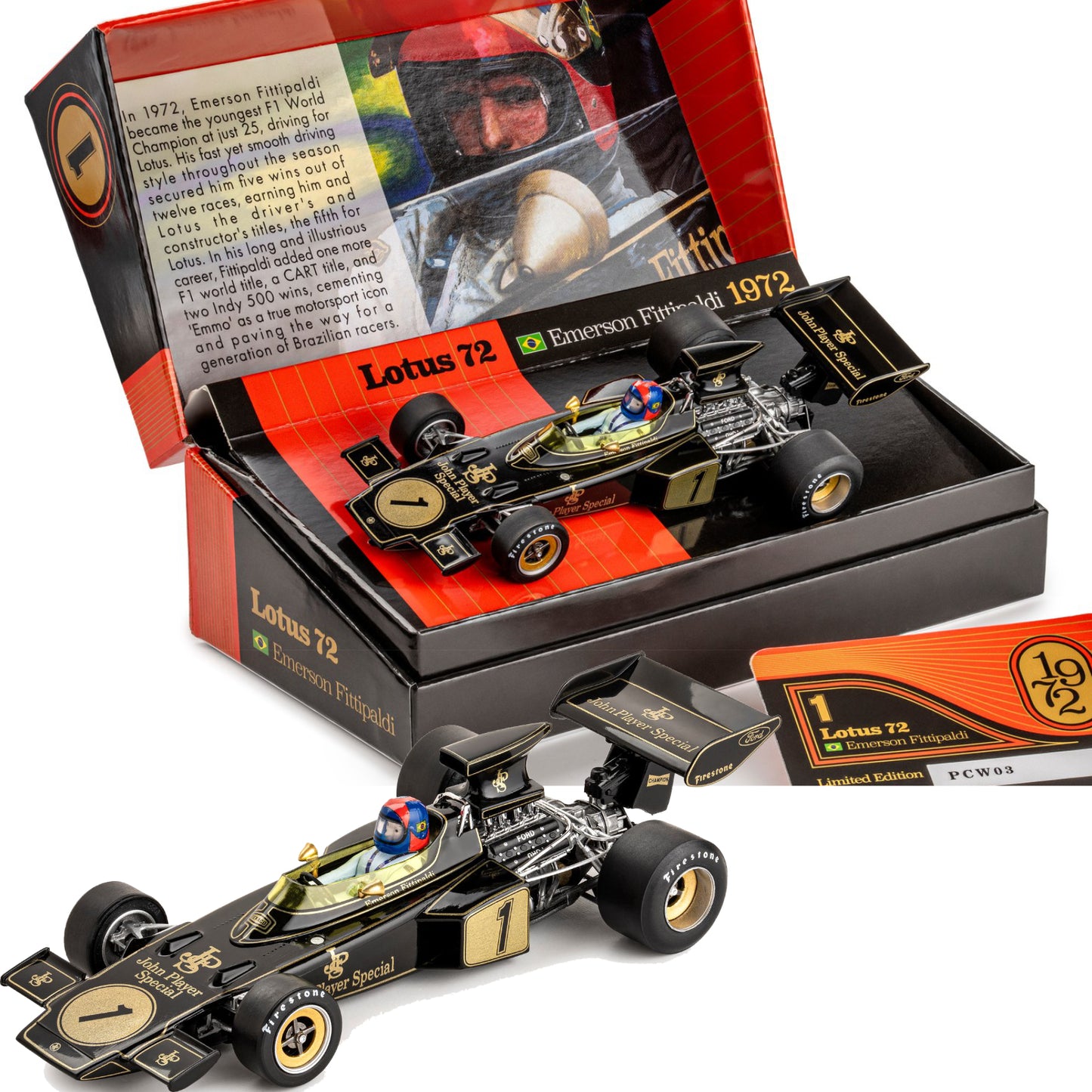 Policar Lotus 72 Winner F1 World Championship 1972 PCW03 JPS 1/32 Slot Car