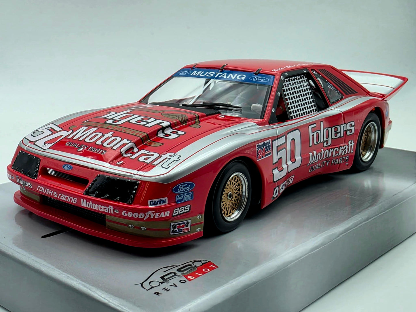 Revoslot Ford Mustang GTO Folgers/Motorcraft 1/32 Slot Car RS0318