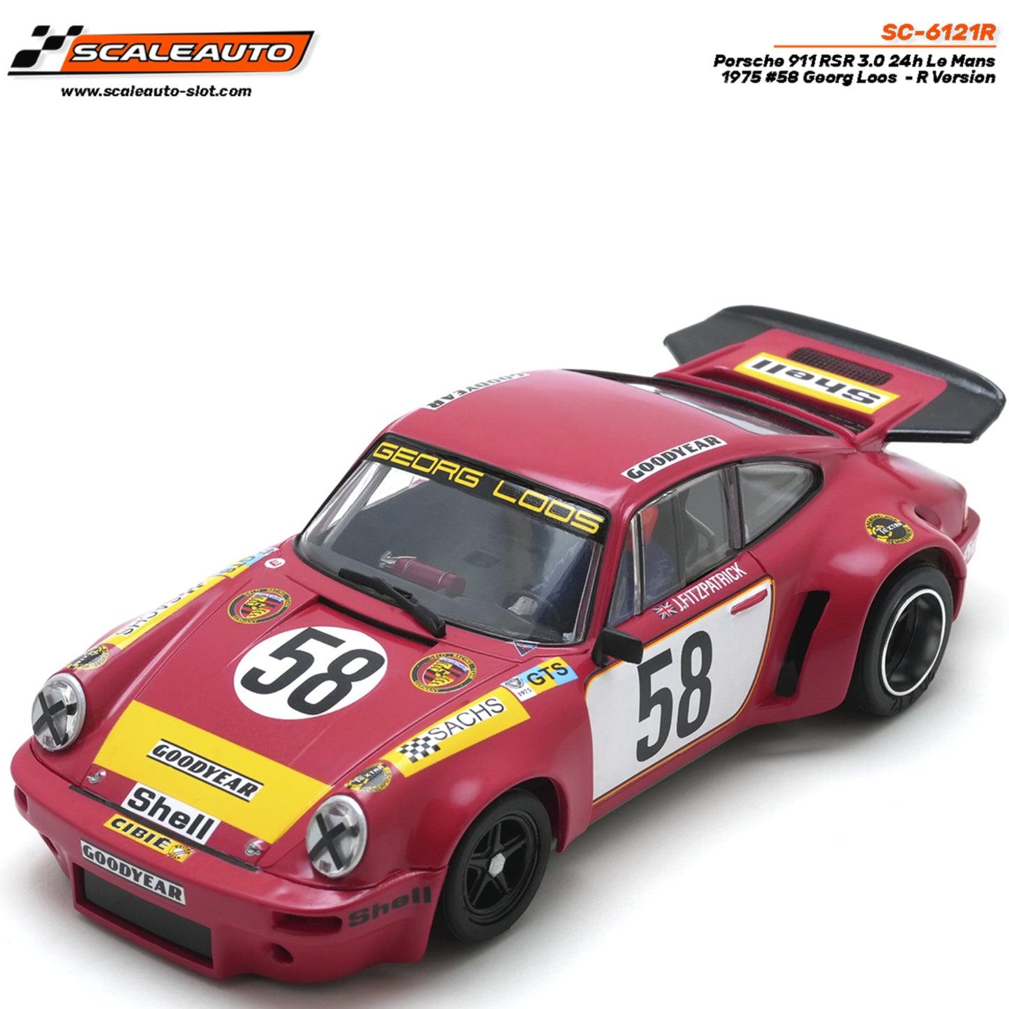 Scaleauto Porsche 911 RSR 3.0 24h Le Mans 1975 1/32 Slot Car SC-6121R