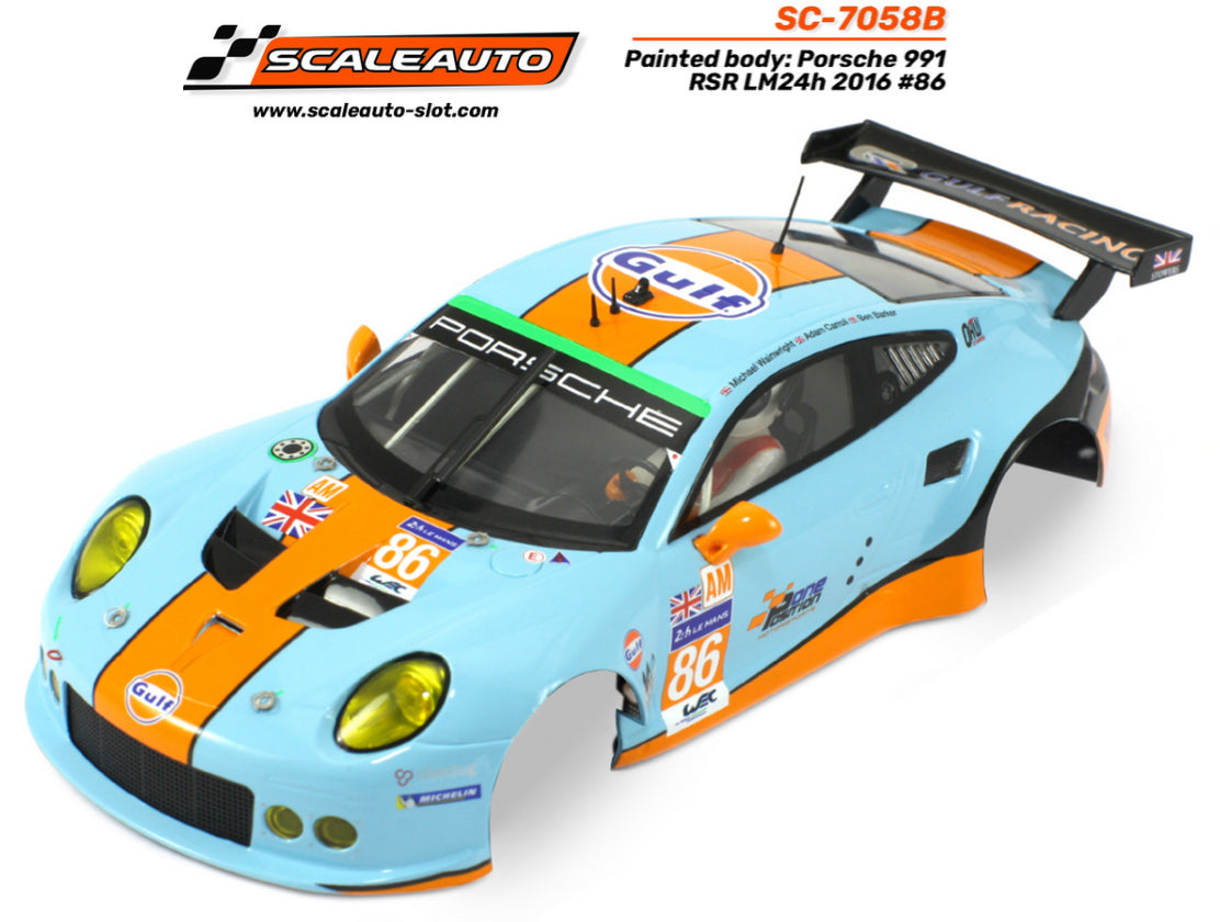 Scaleauto Porsche 991 RSR Gulf Le Mans 24h 2016 1/24 Slot Car Body Only