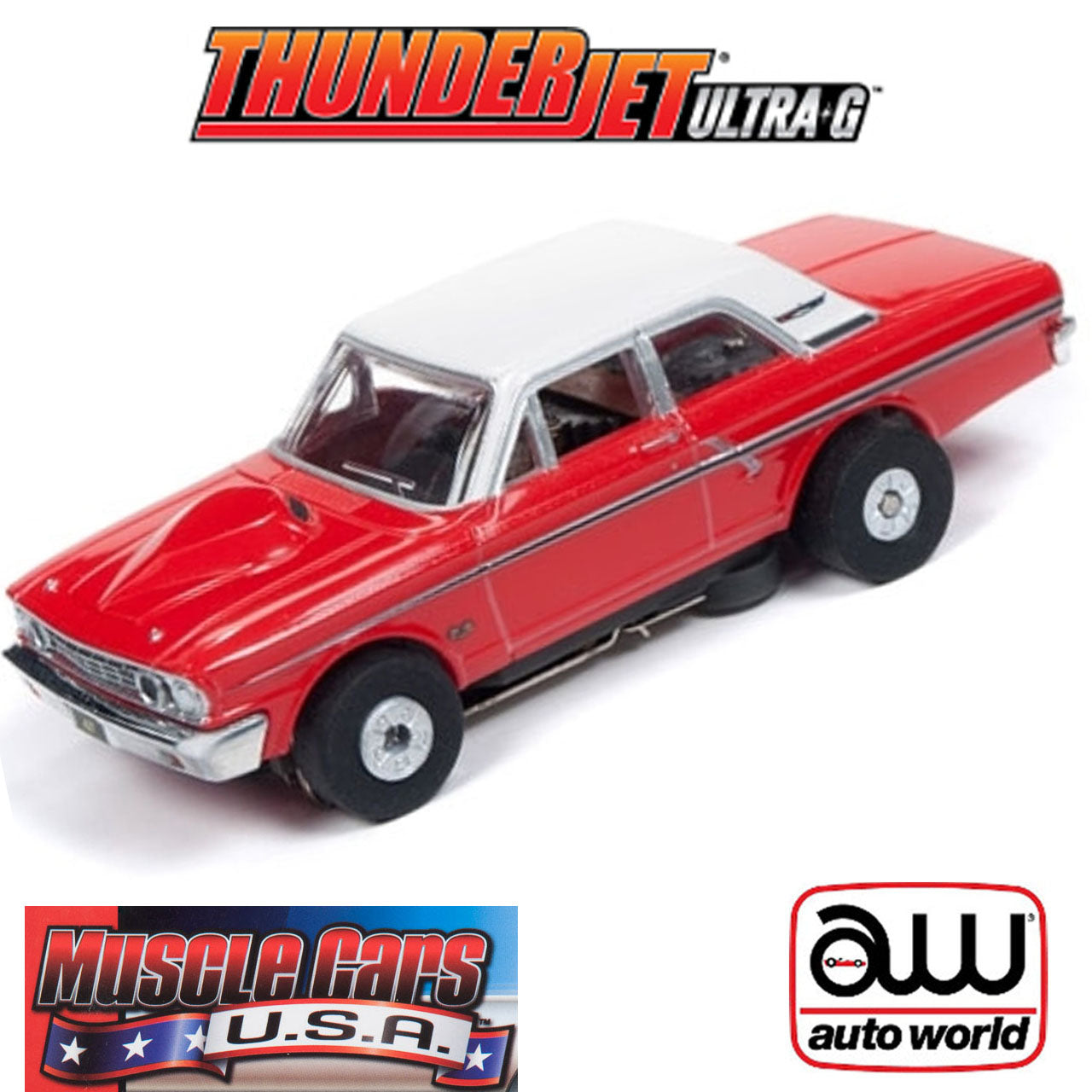 Auto World 1964 Ford Thunderbolt Red Thunderjet R25 HO Slot Car Auto World 1964 Ford Thunderbolt Red Thunderjet R25 HO Slot Car