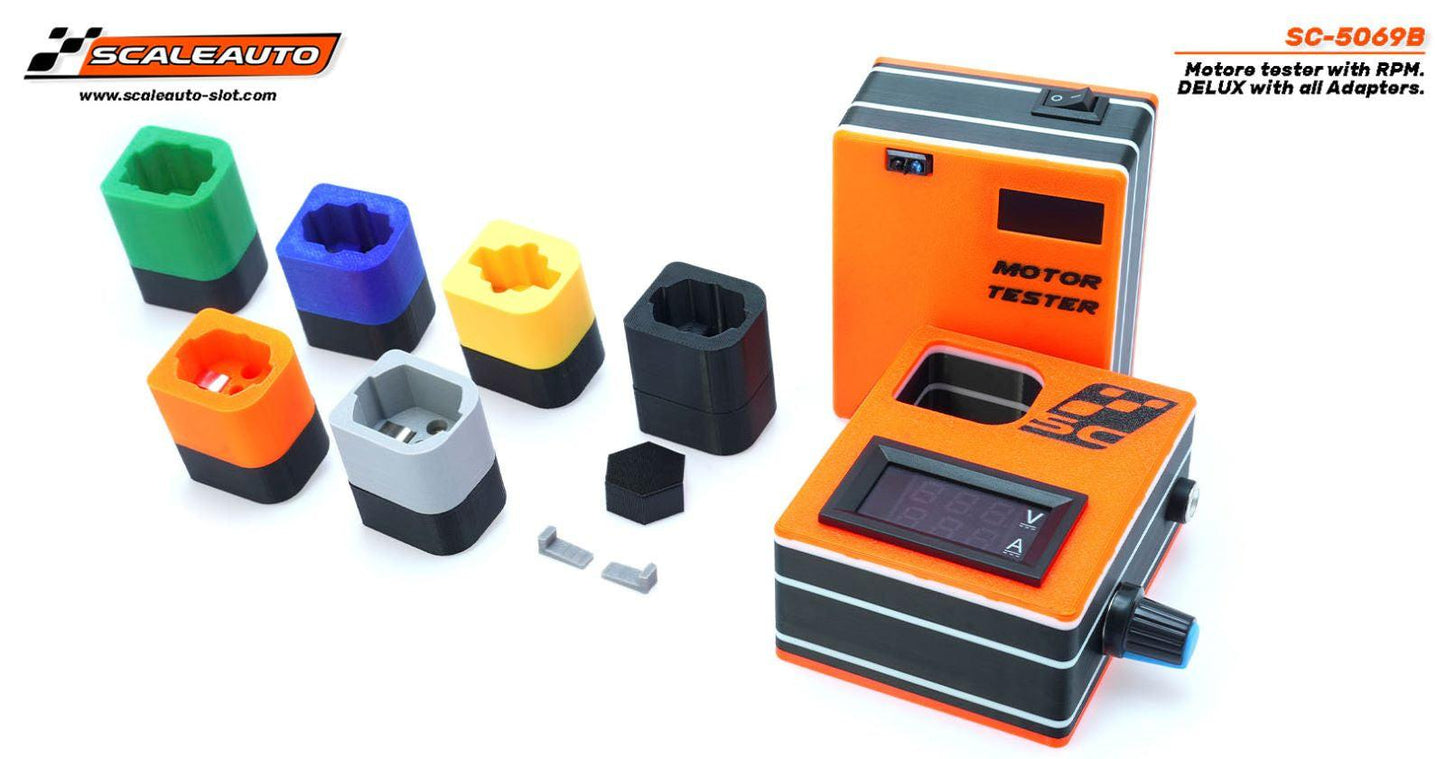 Scaleauto Slot Car Motor Tester RPM DELUXE with all Adapters SC-5069B