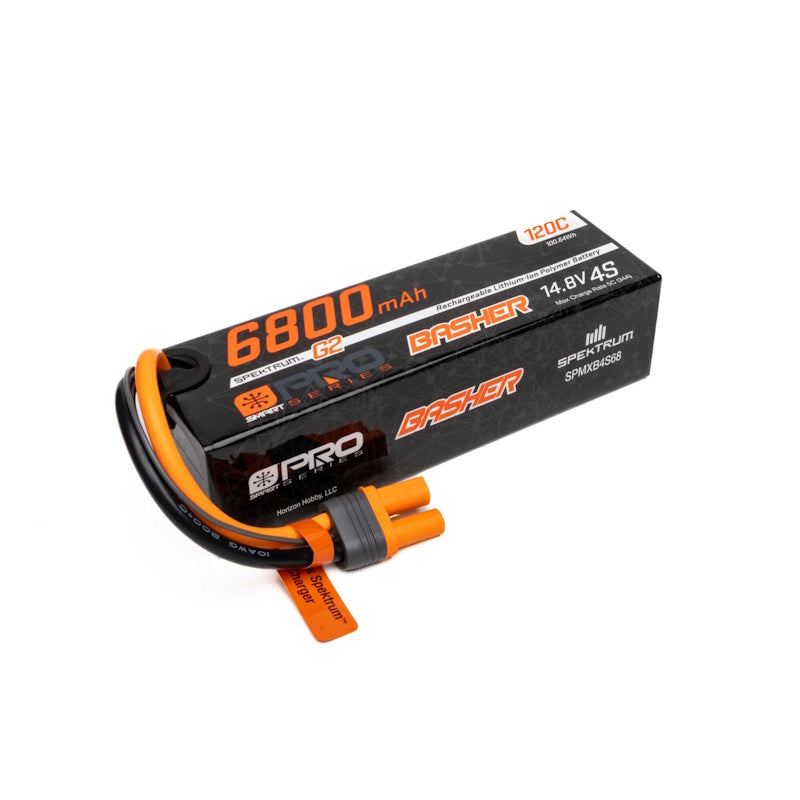 Spektrum SPMXB4S68 14.8V 6800mAh 4S 120C Smart G2 Pro Basher LiPo Battery: IC5.