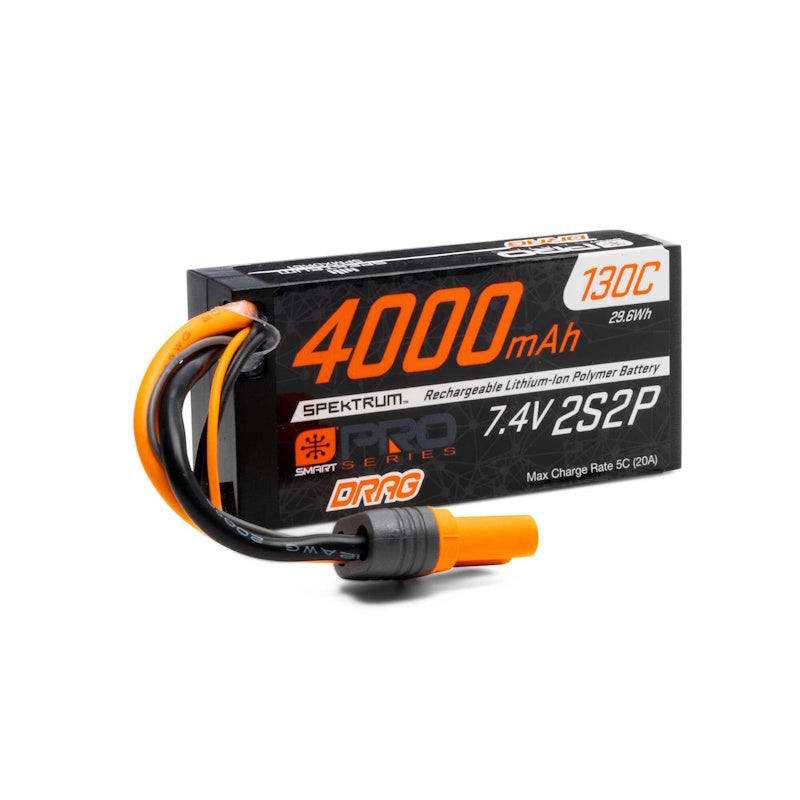 Spektrum 4000mAh 2S 130C Smart No Prep Drag LiPo IC5