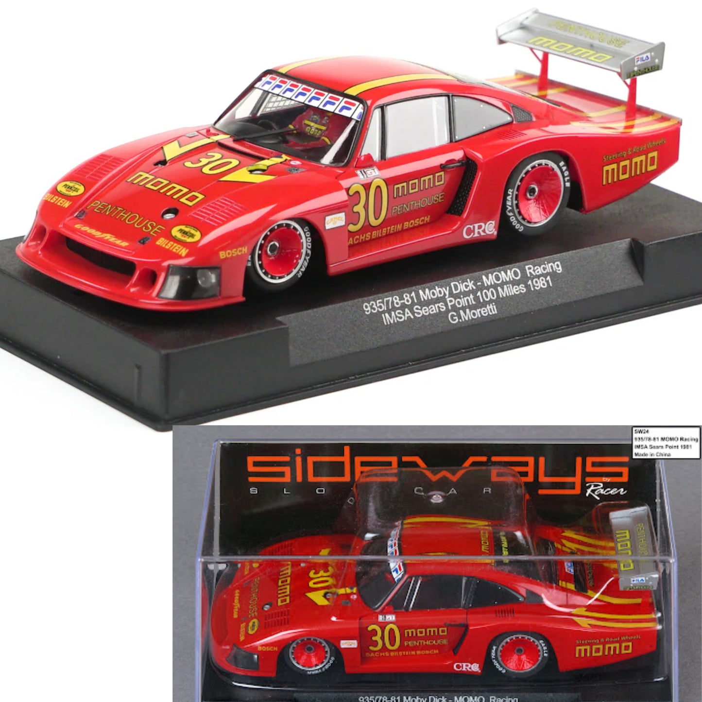 Sideways Porsche 935/78 Moby Dick Momo Sears Point 1/32 Slot Car SW24