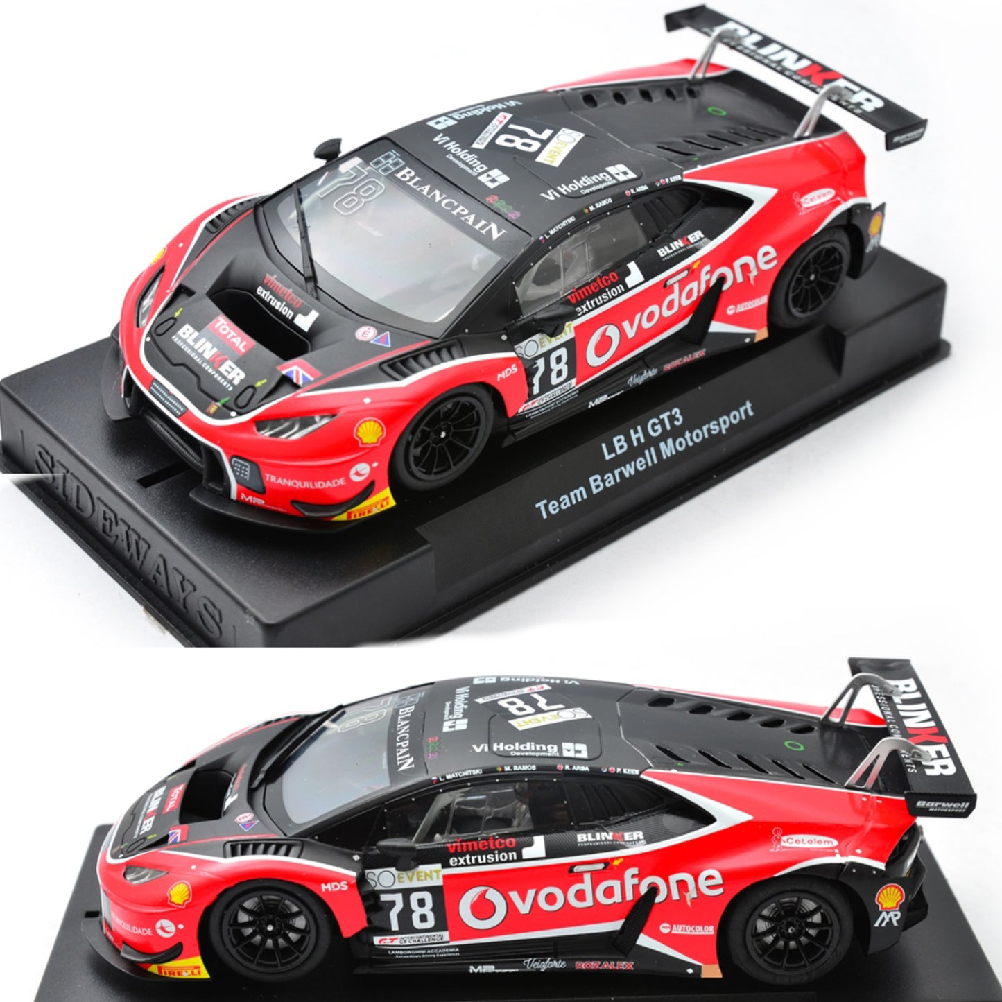 Racer Sideways Lamborghini Huracan GT3 Vodafone 1/32 Slot Car SWCAR01E