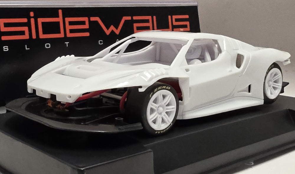 Sideways Ferrari 296 GT3 White Kit Fantasy 1/32 Slot Car SWCAR11K