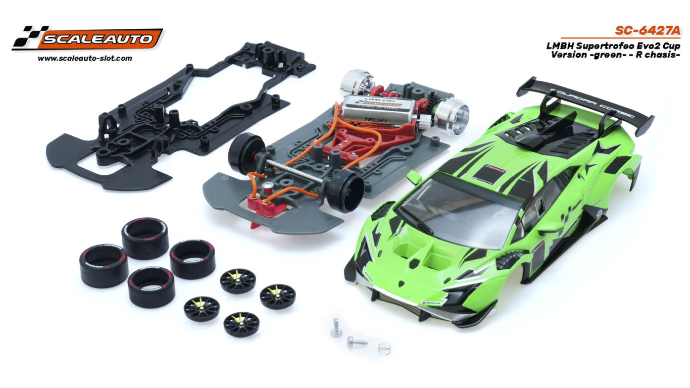 Scaleauto Lamborghini Super Trofeo EVO2 Cup Green 1/32 Slot Car SC-6427A.