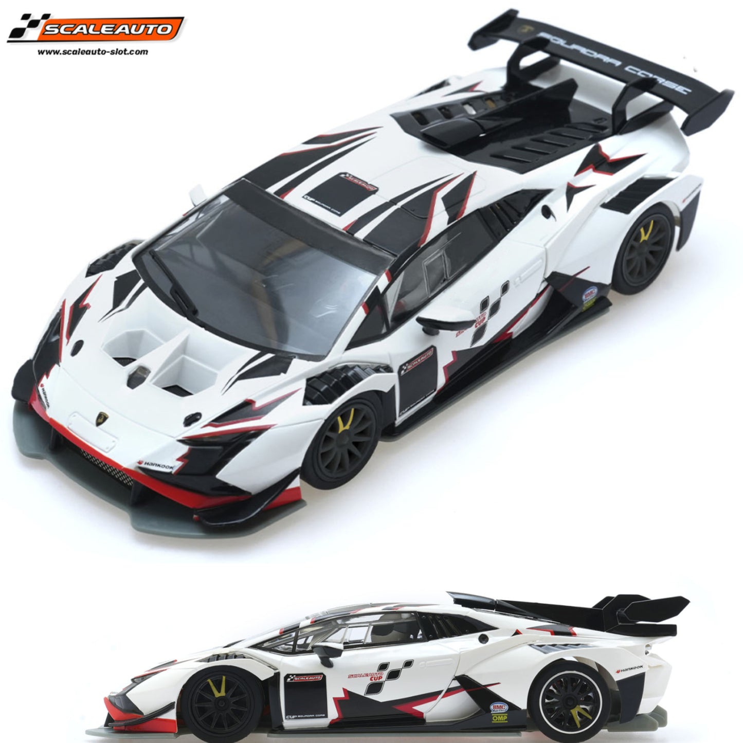 Scaleauto Lamborghini Super Trofeo EVO2 Cup White 1/32 Slot Car SC-6427D
