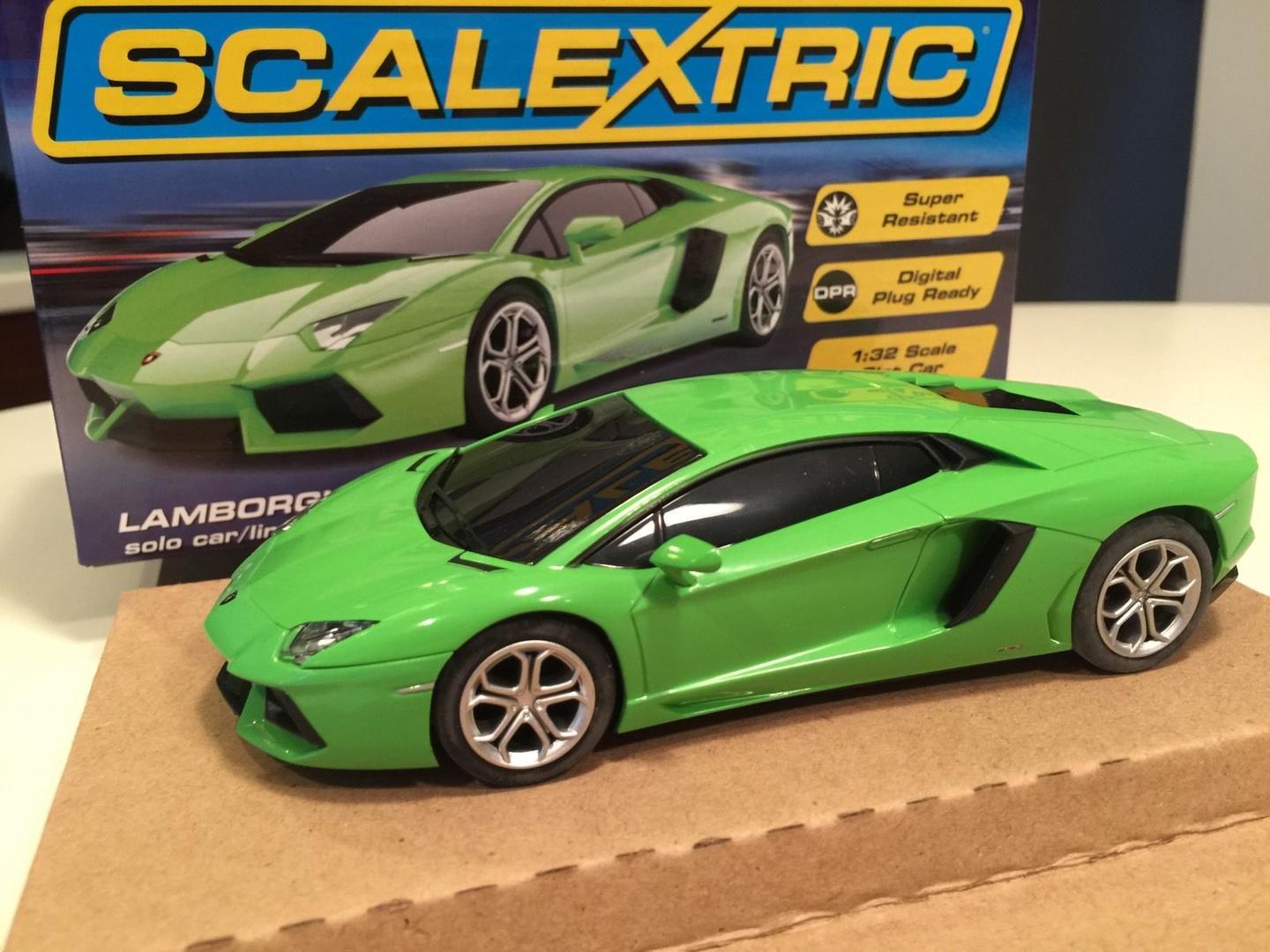 Scalextric C3660 Lamborghini Aventador Lime Green 1/32 Slot Car