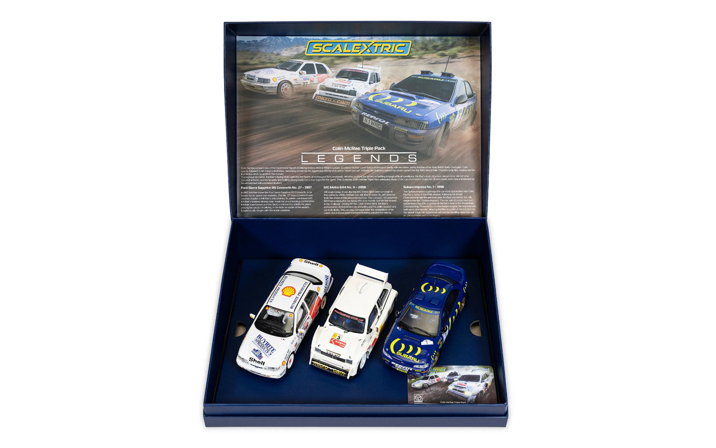 Scalextric Colin McRae Triple Pack Subaru Ford MG 1/32 Slot Car C4612A