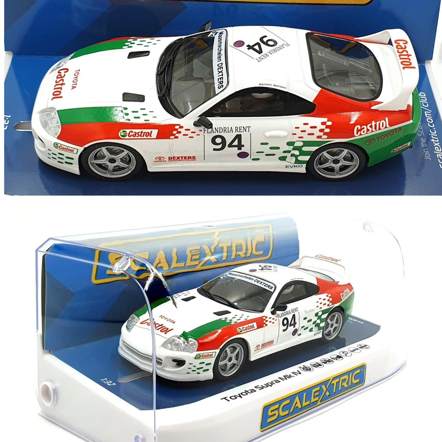 Scalextric C4616 Toyota Supra Mk IV Castrol Spa Racing Festival 2002 1/32 Slot Car.