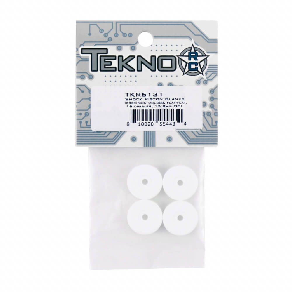 Tekno RC 6131 – Shock Piston Blanks Flat/flat 15.8mm Precision Molded 16 dimples