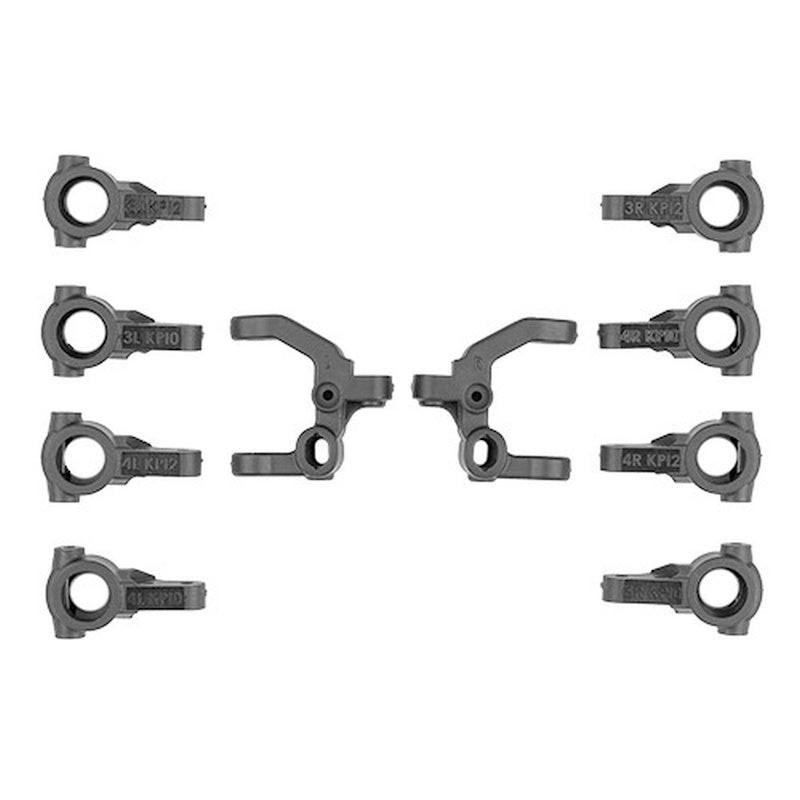 Team Associated 92577 RC10B7.1 Caster and Steering Block Set, Carbon