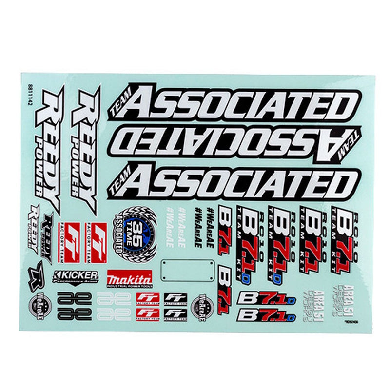 Team Associated 92584 RC10B7.1 Decal Sheet