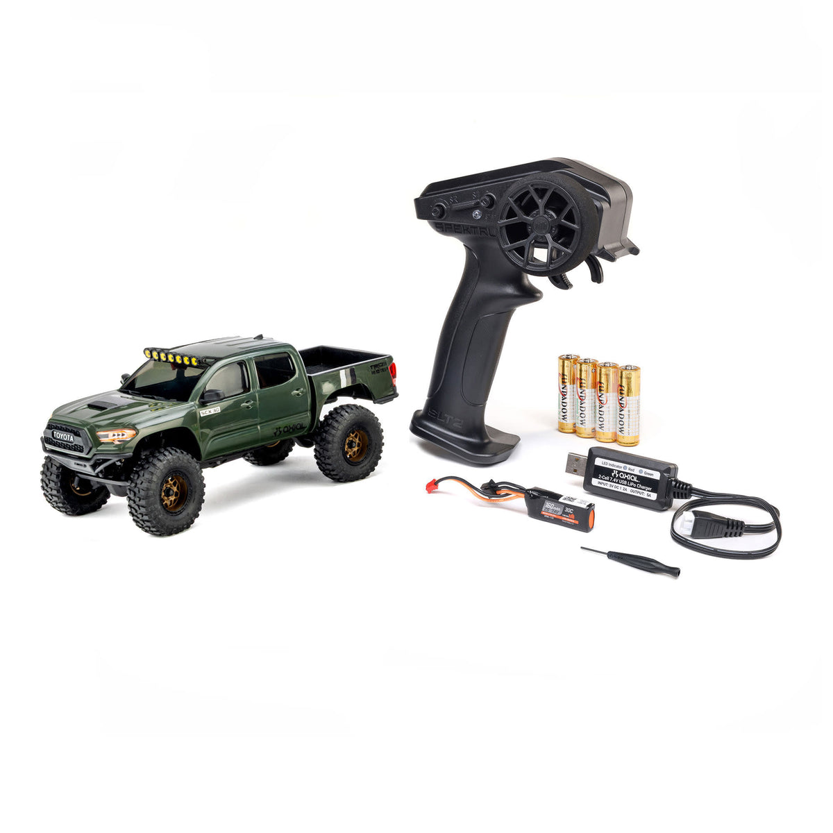 Axial AXI-3289T1 SCX30 Toyota Tacoma TRD Pro 1/30 RTR 4WD Brushed Rock Crawler - Green
