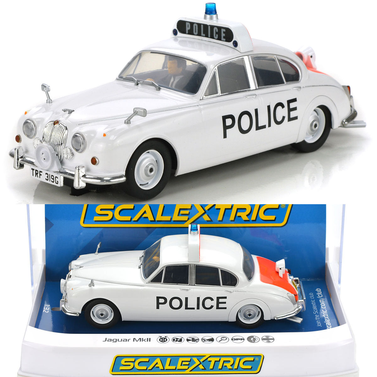 Scalextric C4420 Jaguar MK2 Police Edition 1/32 Slot Car DPR - PowerHobby