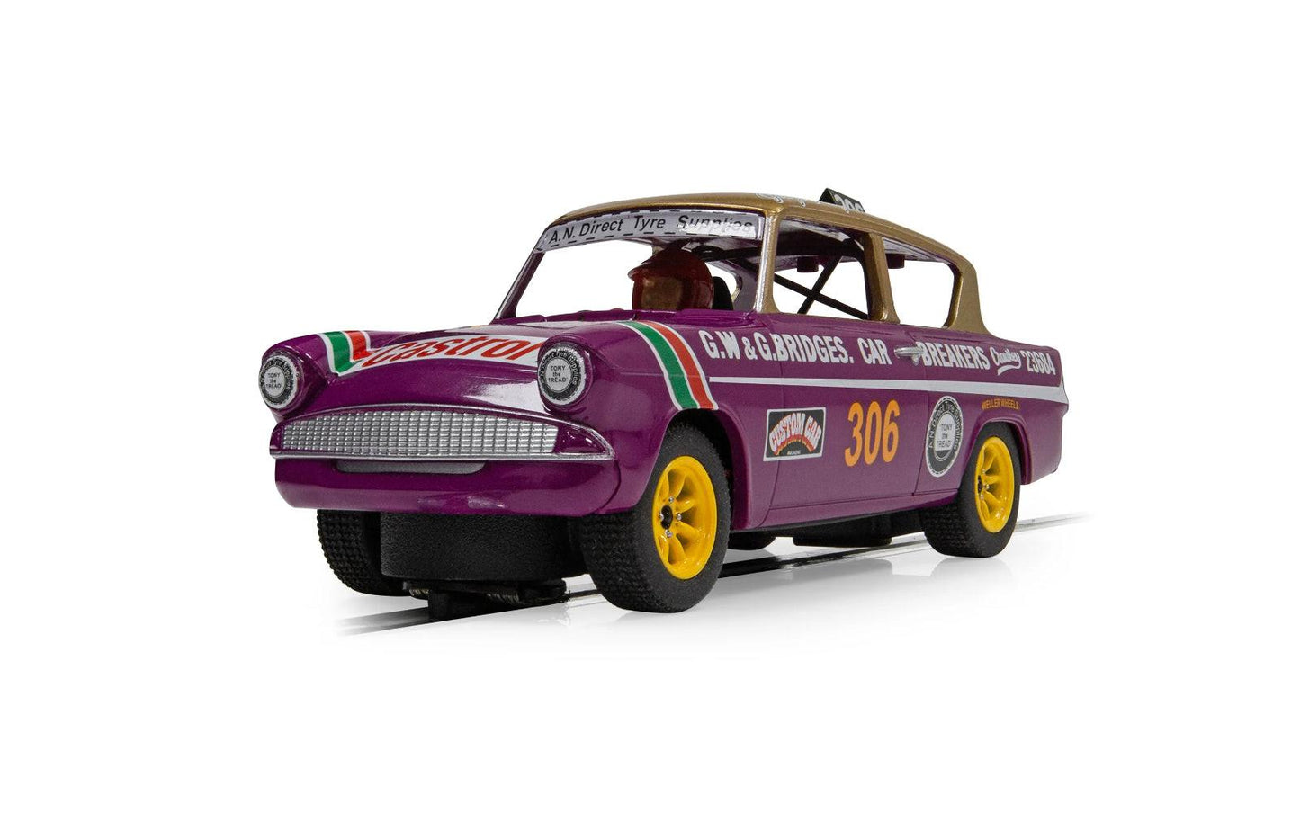 Scalextric C4584 Ford Anglia 105e George Polley 1/32 Slot Car