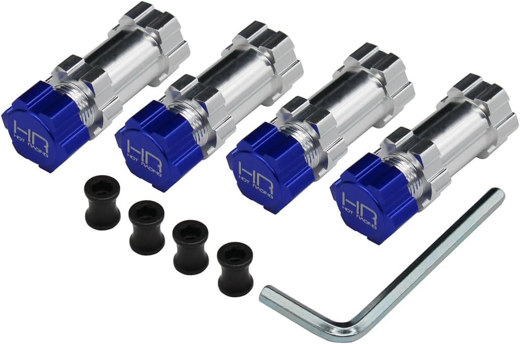 Hot Racing CB107X06 Hd Blue 17mm Clod Wheels Adapter o-Ring Wheel Nuts