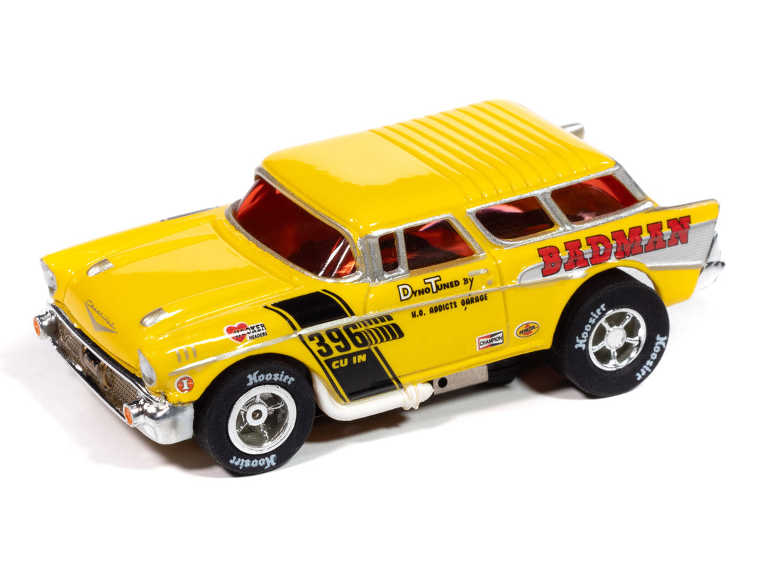 Auto World Exclusive '57 Chevy Nomad Badman Yellow HO Slot Car for AFX Limited