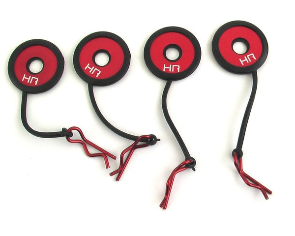Hot Racing Red Body Clips with Rubber Leash & Body Washer