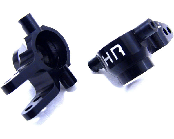 Hot Racing Black Aluminum Front Knuckles (Pair), for Traxxas Slash 4x4