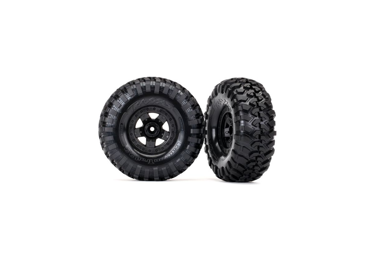 Traxxas 8181 Tires & Wheels, Black 2.2"