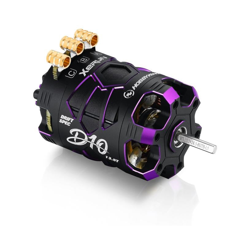 Hobbywing HWI30401139 Xerun D10 Brushless Drift Motor 13.5T 2900kv Purple - PowerHobby