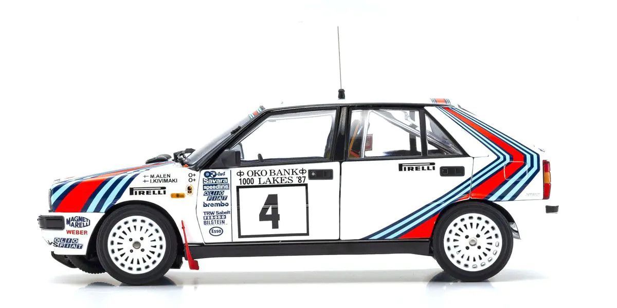 Kyosho 1/18 Lancia Delta HF 4WD 1000 Lakes Team Lancia 1987 #4 Die Cast Model