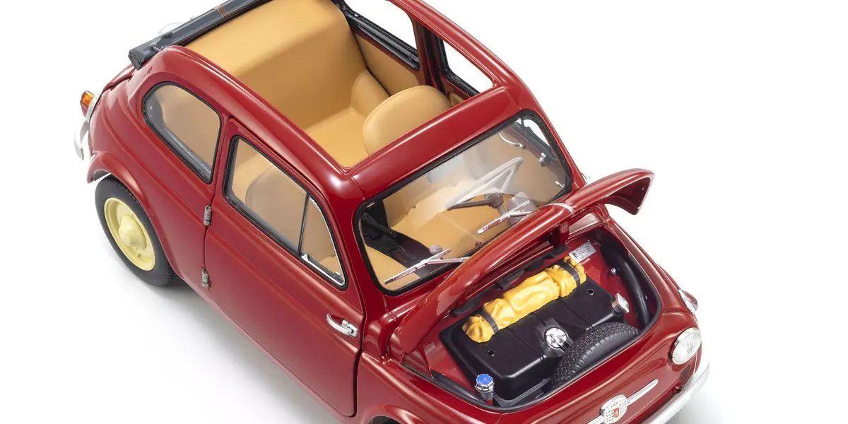 Kyosho 1/18 Fiat Nuova 500 Diecast Model Coral Red Diecast