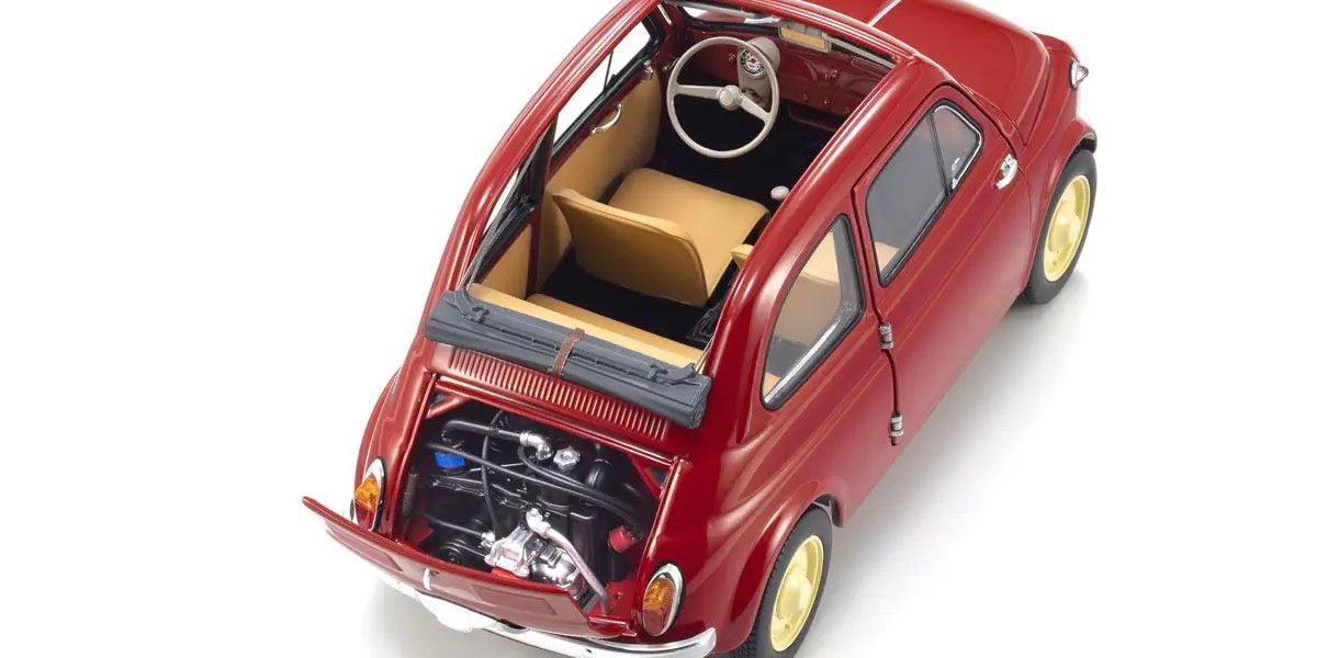 Kyosho 1/18 Fiat Nuova 500 Diecast Model Coral Red Diecast