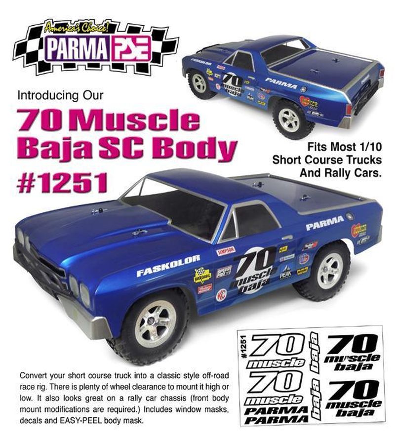 Parma 1251 1/10 Parma '70 Muscle Baja Short Course Clear Body
