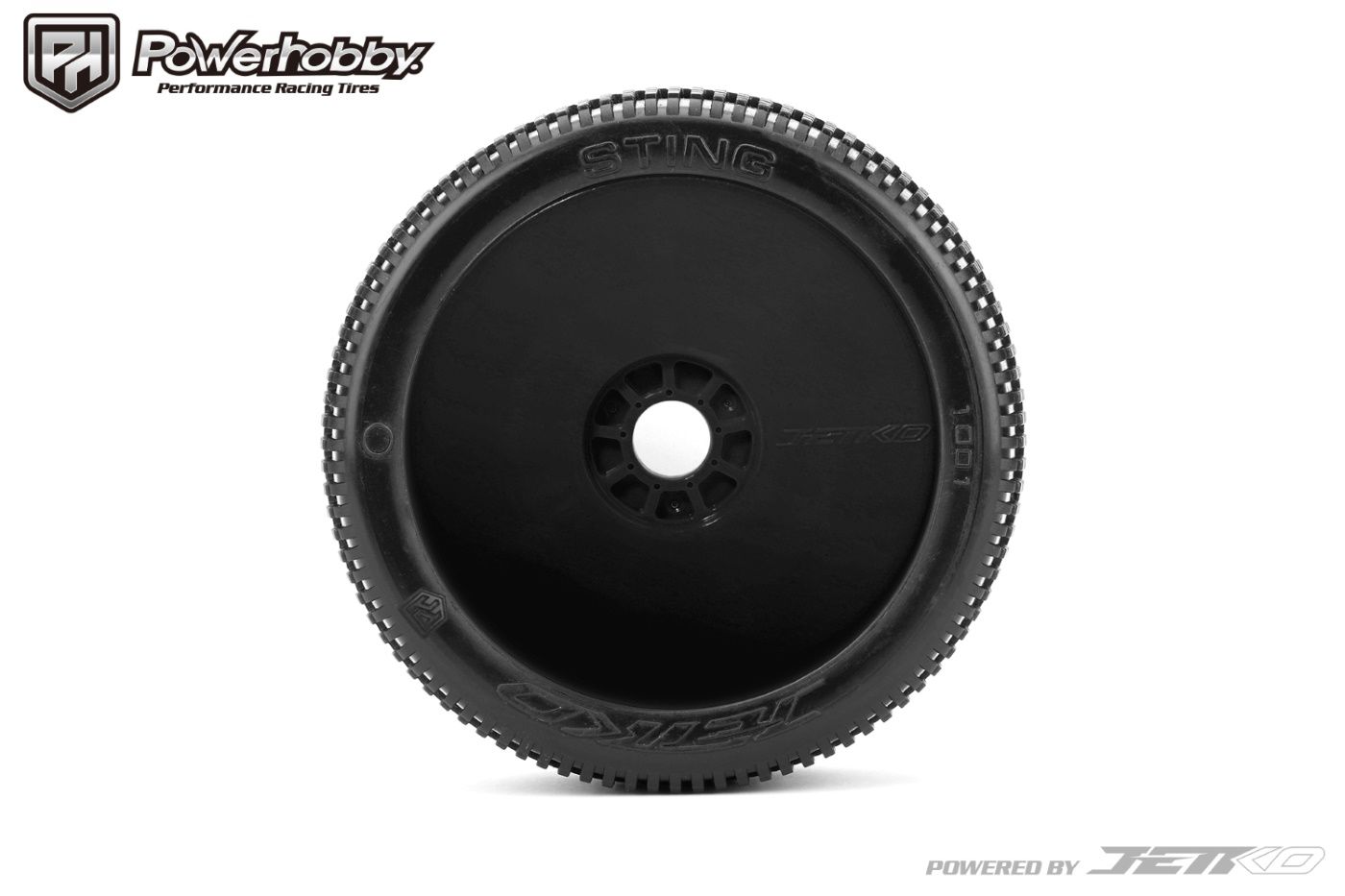 Powerhobby Sting 1/8 Buggy Mounted Tires Black Wheels (2) Ultra Soft - PowerHobby