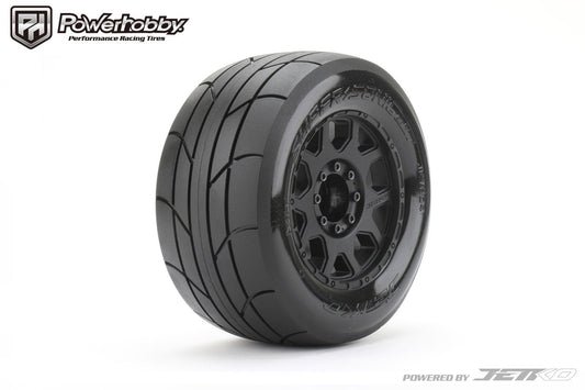 Powerhobby 1/8 MT 3.8 Super Sonic Belted Mounted Tires w Removable Hex Wheels (2) - PowerHobby