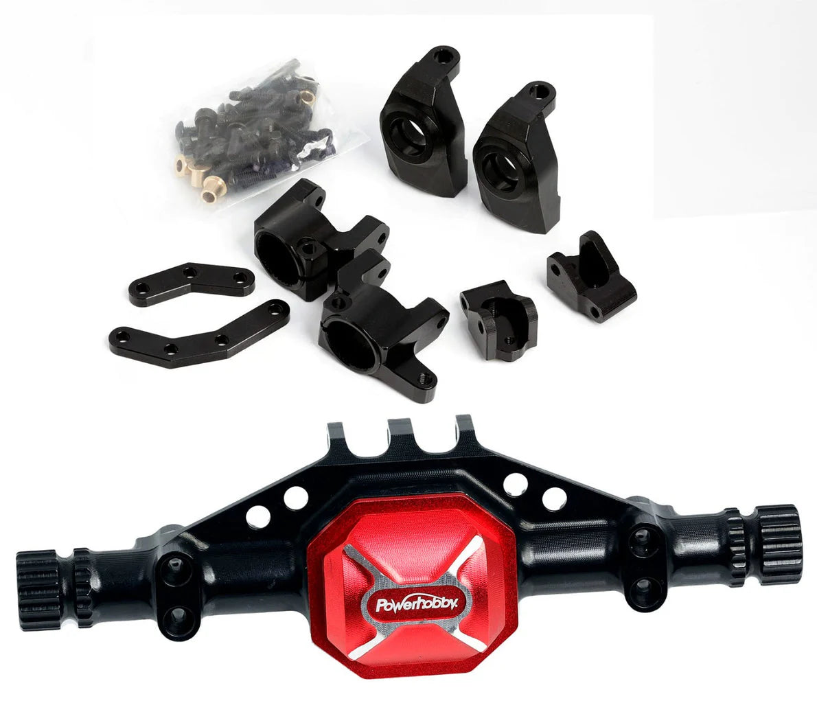 Powerhobby 7075 Aluminum Front + Rear Axle Housing Associated Enduro / Gatekeeper