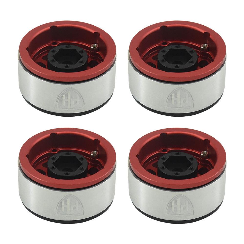 Powerhobby Aluminum 2.2" Beadlock Wheels Red (4) 1/10 Rock Crawler - PowerHobby