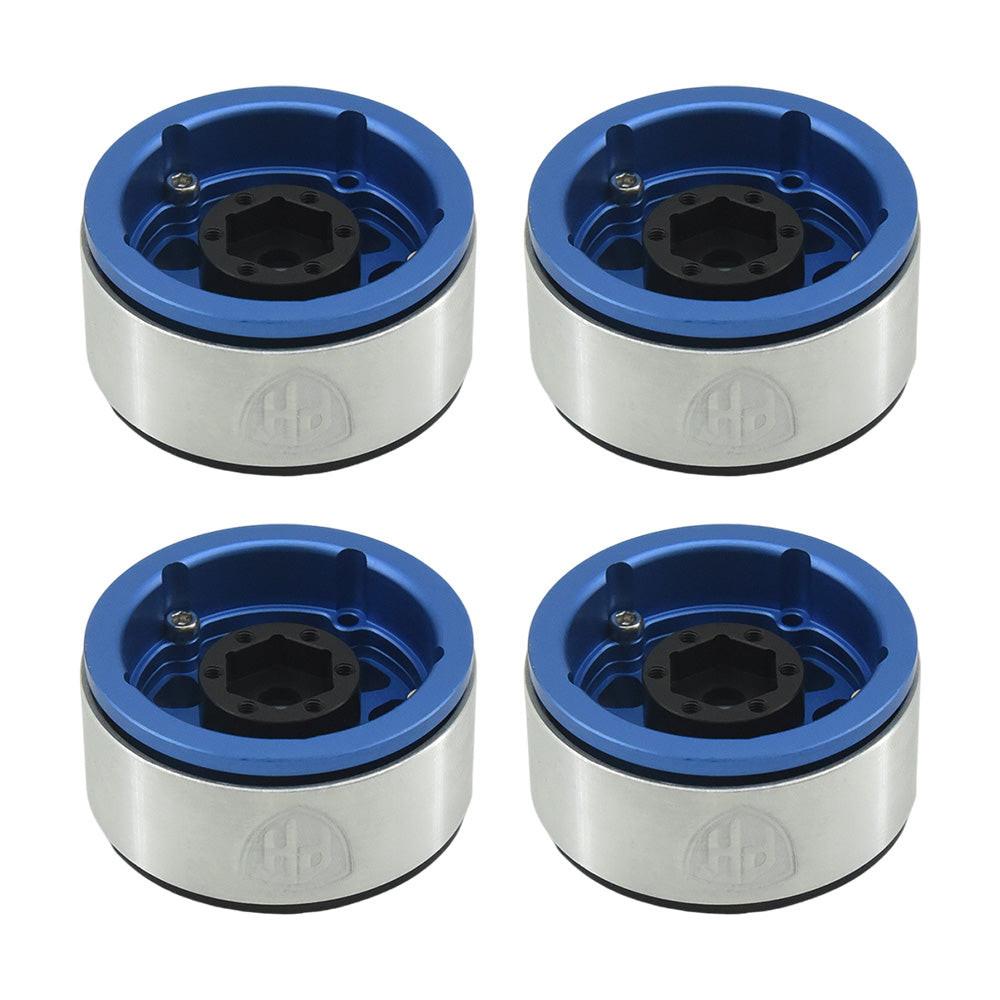 Powerhobby Aluminum 1.55" Beadlock Wheels Blue (4) 1/10 Rock Crawler - PowerHobby