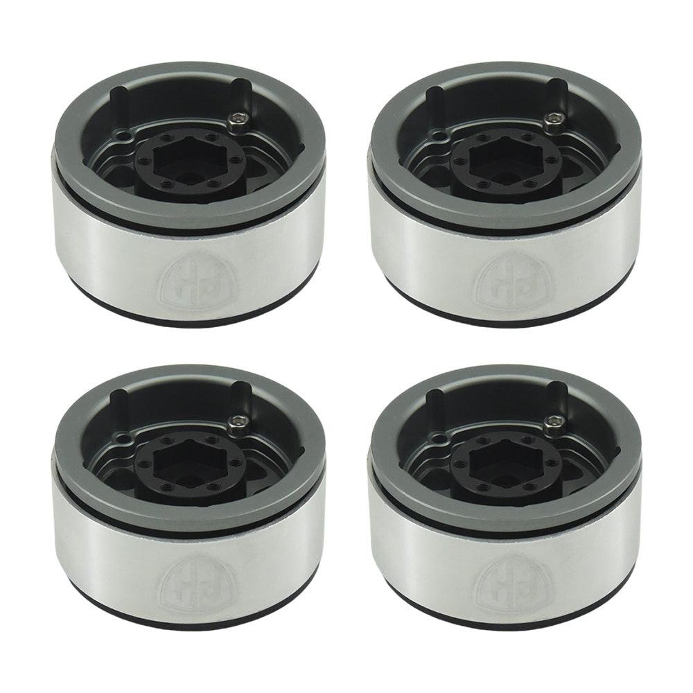 Powerhobby Aluminum 1.55" Beadlock Wheels Grey (4) 1/10 Rock Crawler - PowerHobby
