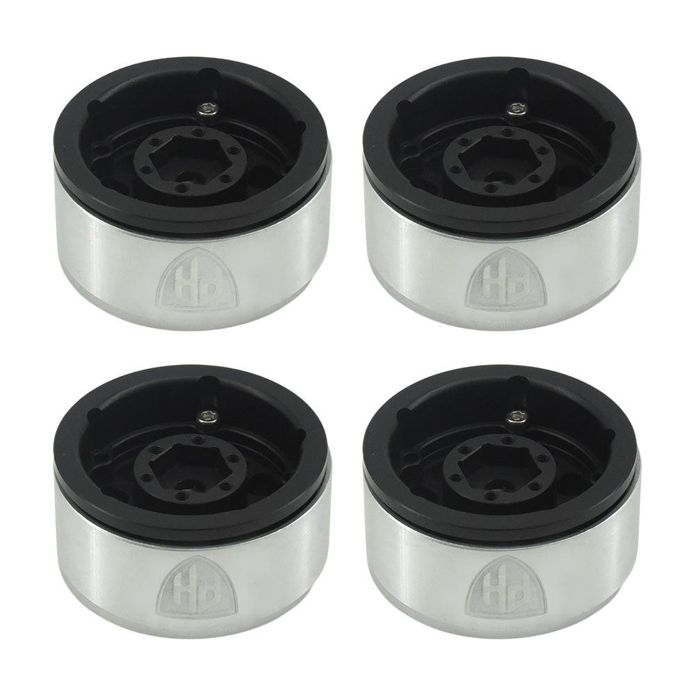 Powerhobby Aluminum 1.55" Beadlock Wheels Black (4) 1/10 Rock Crawler - PowerHobby